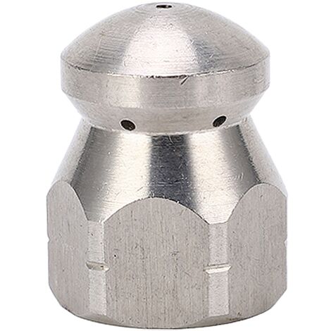 Buse de Désengorgement Haute Pression 5000PSI, Acier Inoxydable, Tête Ronde 1 Avant/6 Arrière, Filetage G3/8 pour Nettoyage Canalisations (1/5)