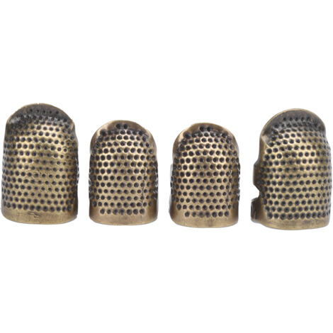 Dé à coudre en cuivre réutilisable et durable - Protège-doigts métallique pour couture vintage et travaux manuels rétro (1/5)