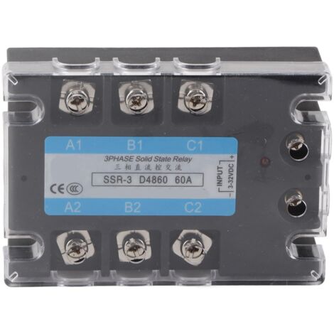 Relais statique triphasé SSR-3 D4860 60A 480V AC/DC pour équipement de contrôle de distribution (1/5)
