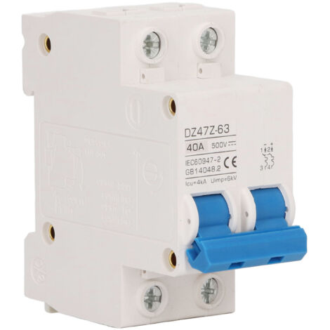 Disjoncteur Mini DC 40A 500V, Protection Solaire PV 4kA Icu, Disjoncteur Rapide pour Systèmes Photovoltaïques (1/5)