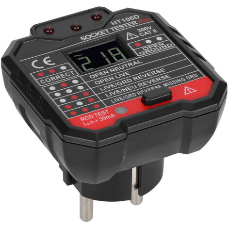 Détecteur de Prise Numérique HT106D - Testeur de Phase et Polarité Portable - Prise EU 110-220V (1/5)