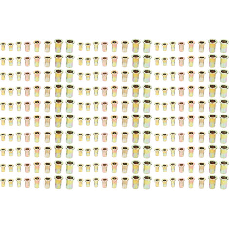 240 pièces Écrous à riveter M3 M4 M5 M6 Zinc Coloré Accessoires Quincaillerie Rivetage Rapide (1/5)