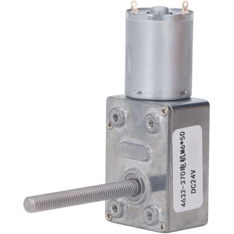 Moteur à vis sans fin DC 24V 10RPM avec engrenage en laiton et blocage automatique, rotation CW/CCW, couple élevé, filetage M6