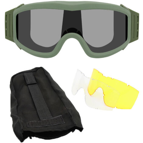 Lunettes de protection anti-buée multifonction pour entraînement, sécurité, couleur verte (1/5)