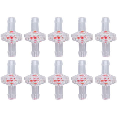 10 Pièces Clapet Anti-Retour 1 Sens en Plastique PP pour Tuyau d'Eau, Arrêt Membrane avec Embout Barbelé 5mm Transparent pour Alimentation Air (1/5)