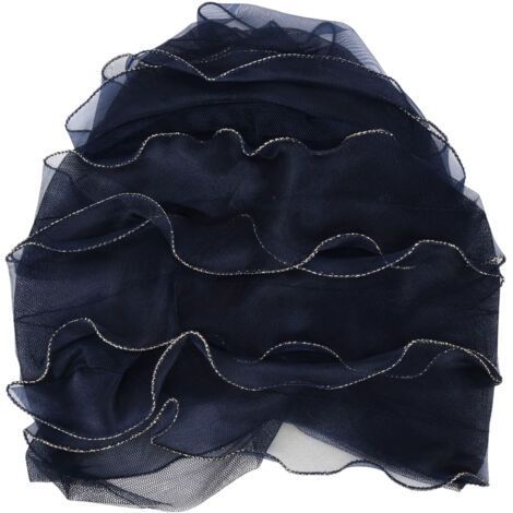 Turban Élégant pour Femmes - Couleurs Vives et Confortable, Bandeau Multicolore - Bleu Marine (1/5)