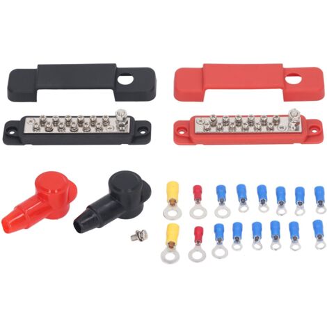 2 Blocs de Distribution d'Énergie M8 12 Bornes pour Camping-Car Bateau DC48V 150A (1/5)