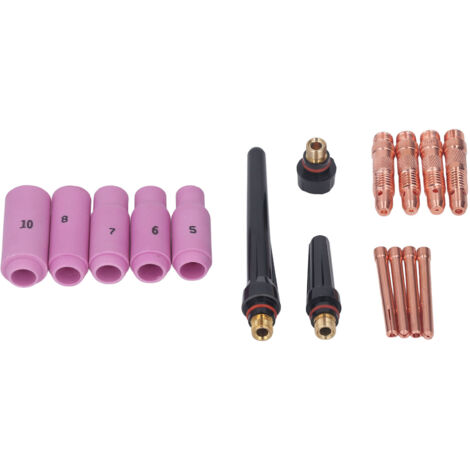 Kit de 16 pièces d'accessoires pour torche TIG en cuivre et céramique, consommables pour torche à plasma WP 17 18 26