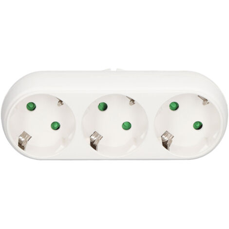 Adaptateur de Voyage 16A 250V EU, Prise Triple Étanche pour Extérieur et Plein Air (1/5)