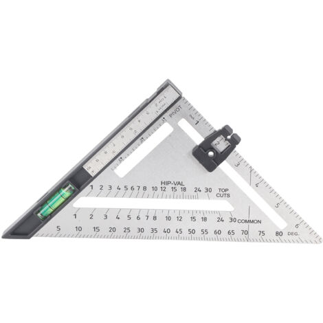 Équerre de charpente 7 po base amovible en métal résistant à la corrosion pour traçage de chevrons et travaux de menuiserie (1/5)
