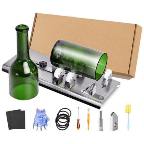 Coupe-bouteille en verre avec 5 roues en nylon amovibles pour découpe précise - Outil DIY bouteilles de vin (1/5)