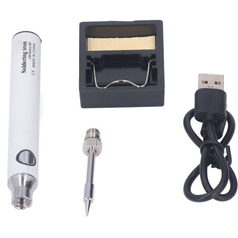 Fer à souder USB sans fil portable, 3 vitesses avec lumière indicatrice blanche, outil de soudage électrique pratique. (1/5)