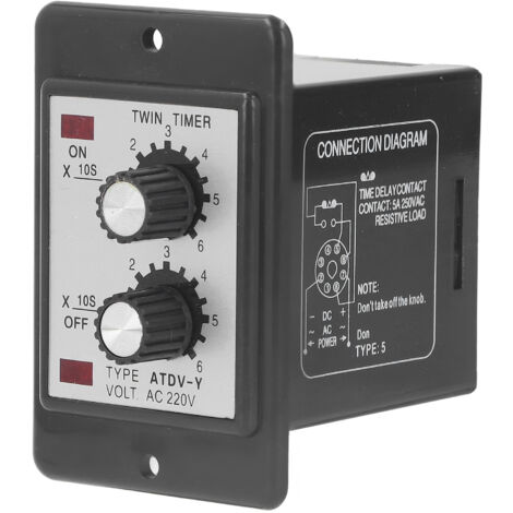 Relais à Temporisation 60S Double Minuterie Haute Précision Bobine Cuivre Contacts Argent AC220V Anti-Interférence (1/5)