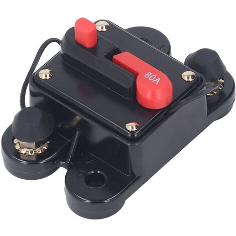 Disjoncteur manuel à réarmement 1/4" pour protection contre les surintensités 12‑48V DC, 80A pour véhicules et moteurs (1/5)