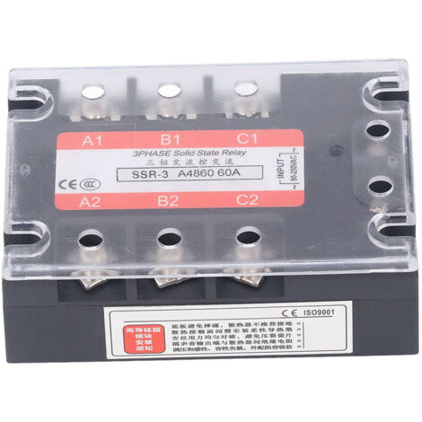 Relais d'état solide triphasé avec double SCR, module SSR AC pour contrôle AC, entrée 90‑250V, sortie 24‑480V (1/5)