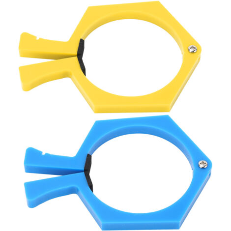 Pince de fixation ABS pour gobelets de 20 oz, outil de serrage pour tasses et verres, 2 pièces jaune et bleu (1/5)