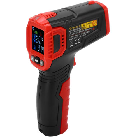Thermomètre infrarouge sans contact avec écran LCD couleur et alarme sonore pour cuisine et usage industriel (1/5)