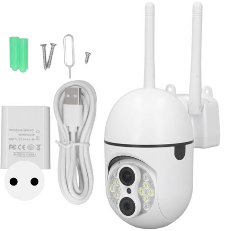 Caméra de Sécurité WiFi 1080P avec Détection de Mouvement et Vision Nocturne pour Bureau ou Chambre, Alimentation 100-240V Prise UE (1/5)