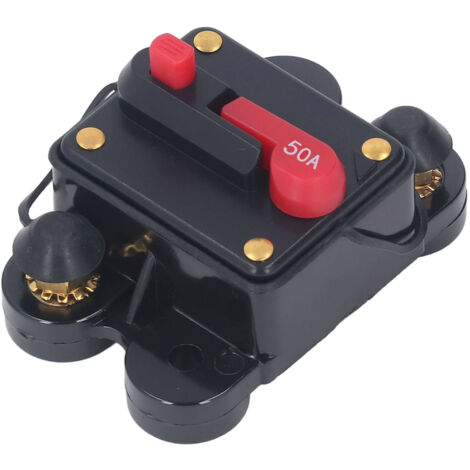 Disjoncteur manuel à réarmement 1/4" pour protection contre les surintensités 12‑48V DC, 50A pour véhicules et moteurs (1/5)