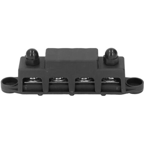 Bloc de distribution d'alimentation 4 positions à plots M10 pour véhicules, camping-cars et bateaux, 250A 48VDC, noir (1/5)