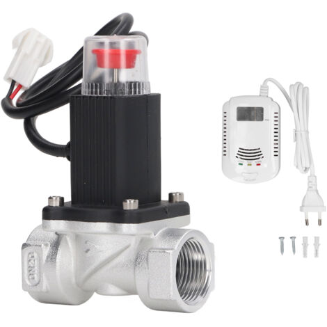 Détecteur de fuite de gaz avec vanne d'arrêt automatique - Alarme sécurité maison 3000PPM - Alimentation AC 90‑240V - Prise EU (1/5)
