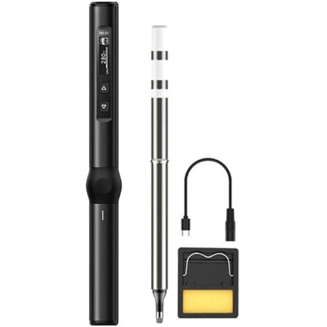 Fer à souder électrique portable avec support et câble Type-C, kit soudure DC9-24V noir (1/5)