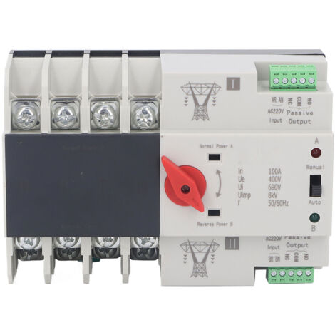 Interrupteur de Transfert Automatique 4P 100A AC400V pour Maison et Usine - Double Alimentation (1/5)