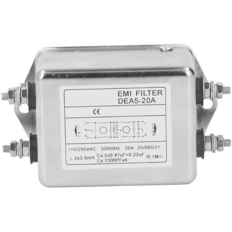 Filtre Anti-Parasites EMI Monophasé, Conditionneur de Ligne AC 115V-250V 50/60Hz (1/5)