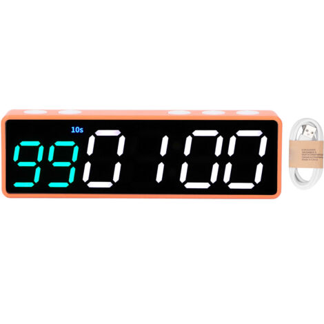 Minuteur d'entraînement numérique LED grand écran anti-vertige, minuteur à intervalles pour salle de sport, maison, garage, école - Vert et blanc (1/5)