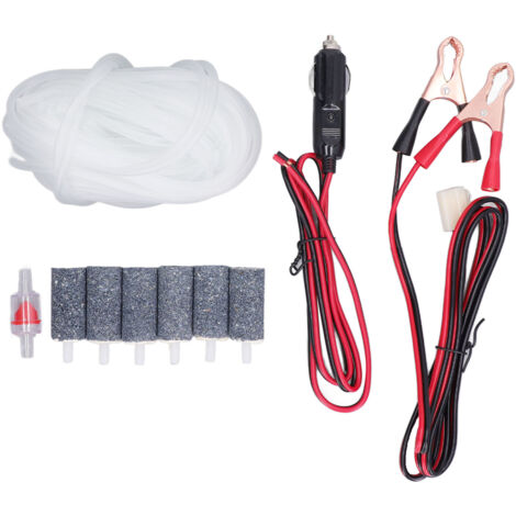 Accessoire Pompe à Air Kit Valve Anti-Retour, Tuyau, Pierre à Bulles, Pinces Batterie Câble MPQ‑902 (1/5)