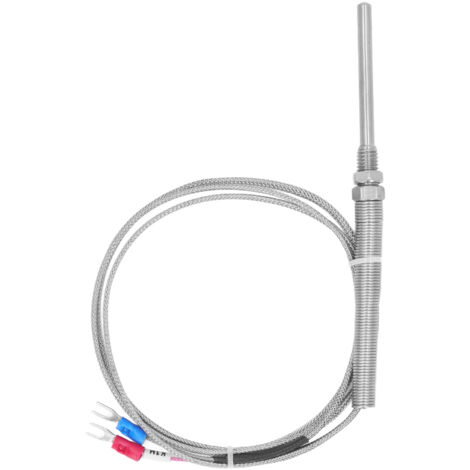 Thermocouple Type K Sonde M8 Acier Inoxydable 304 Capteur de Température 5x50mm avec Isolation 3m
