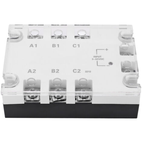 Relais Statique Triphasé SSR Haute Vitesse de Commutation Silencieux 90‑250VAC vers 24‑480VAC TSR 10A