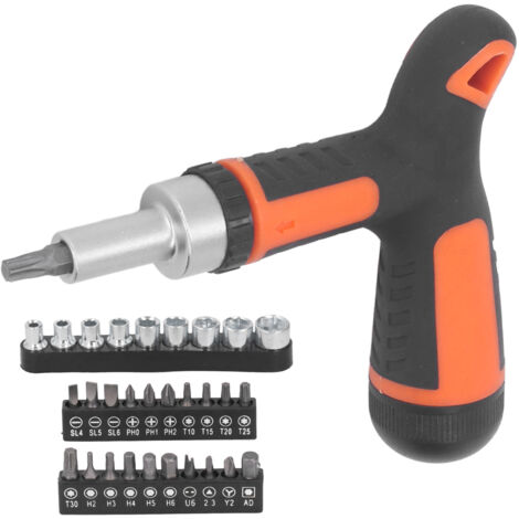 30 Pièces Clé à Cliquet Tournevis avec Douilles Double Usage Outil de Bricolage Portable pour Maison (1/5)