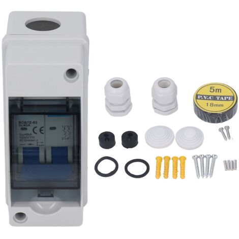 Interrupteur Sectionneur DC 40A avec Boîtier de Distribution IP65 et Couvercle Transparent Protecteur 1000V (1/5)
