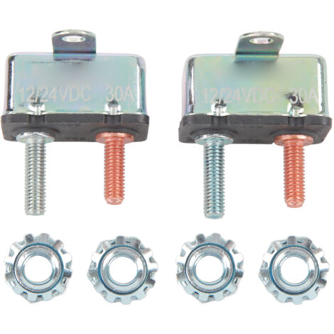 2 Pièces Disjoncteur Automatique à Réarmement Alliage d'Aluminium Protection Surcharge 12V 24V 30A pour Voiture Bateau (1/5)
