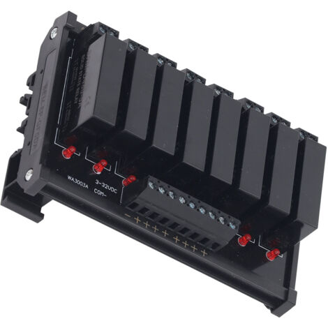 Module Relais Statique 8 Canaux Montage Rail DIN, Entrée 3‑32VDC, Charge 5‑8A 24‑480VAC (1/5)