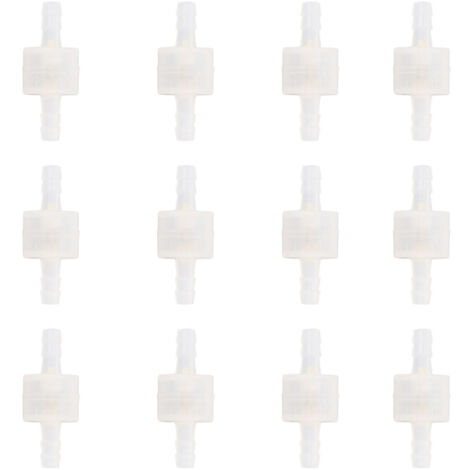 12 Pièces Clapet Anti-Retour PE Haute Température Résistant à la Corrosion, Clapet de Retenue à Ressort pour Eau 6mm/0.24in (Translucide) (1/5)