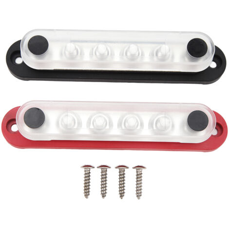 Bloc de distribution d'alimentation 6 canaux 150A avec couvercle, barre omnibus 2 pièces pour systèmes solaires véhicules 12V‑48V (1/5)