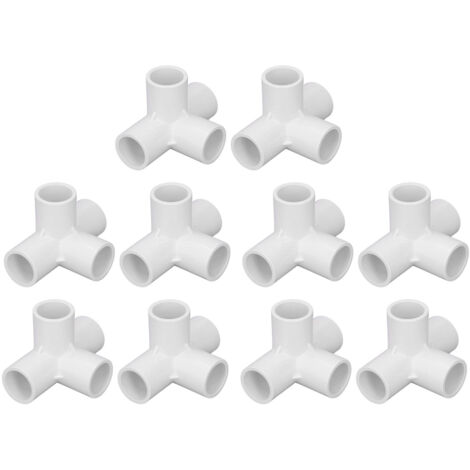10 Pièces Raccord PVC 0.8 Pouce, Coude 4 Voies Blanc pour Meuble et Tente (1/5)
