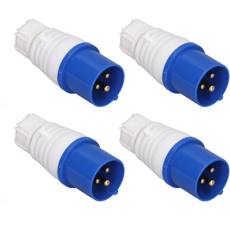 4 Prises Industrielles 3 Broches 16A IP44 Étanches avec Connecteurs en Laiton et PP 220‑250V (1/5)