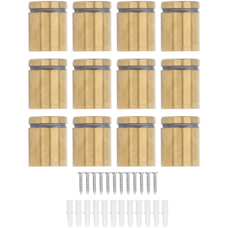 12 Vis à pieds en acier inoxydable, supports muraux pour publicité, chevilles de fixation 25x30mm, lot de 12 (1/5)