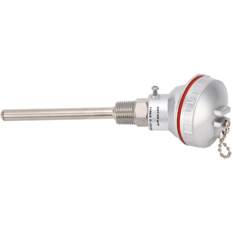 Capteur de température sonde thermocouple type K 10x100mm avec tête de connexion filetée PT1/2" (1/5)