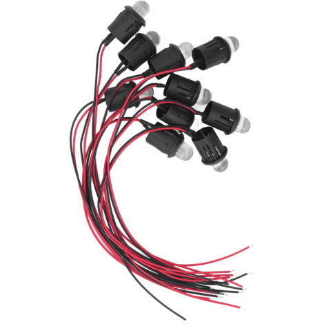 10 Pièces LED Diode Lumière 10mm 12V Voyant Lumineux Étanche pour Voiture Bateau Bleu