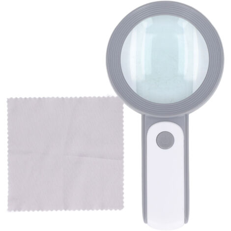 Loupe de poche LED 30X ultra-légère pour lecture, grossissement haute définition, lentille optique, couleur gris et blanc (1/5)
