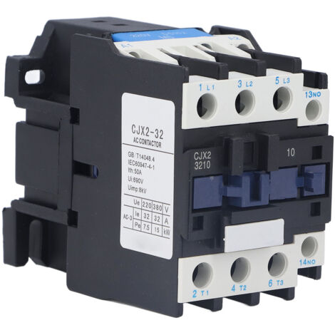 Contactor CJX2-3210 32A 220V AC Bobine, Contacts Alliage d'Argent, Normalement Ouvert (1/5)