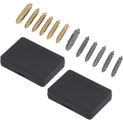 Kit d'extraction de vis endommagées 12 pièces HSS haute dureté pour vis cassées et décapées (1/5)