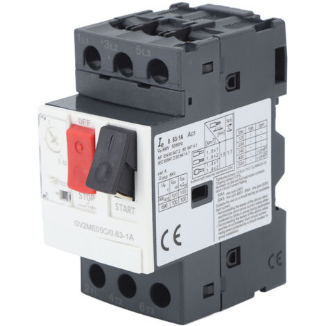 Disjoncteur de Protection Moteur GV2 ME05C 0.63‑1A, Protection contre les Surcharges et Courts-Circuits, Démarreur Moteur AC690V (1/5)