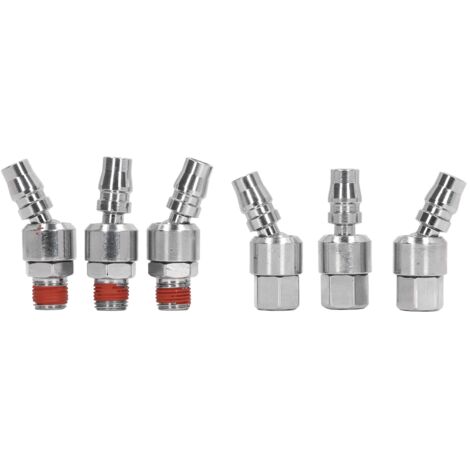 Bouchon d'Air Pivotant 1/4 NPT Mâle Femelle à Raccord Rapide en Acier Trempé pour Raccordement de Tuyaux Industriel (1/5)