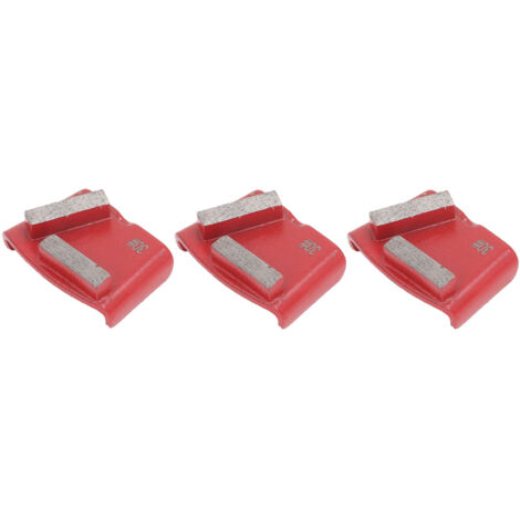 3Pcs Chaussures Diamantées Rouges Trapézoïdales à 2 Longues Dents pour Polissage de Sol Béton Grain 30 (1/5)