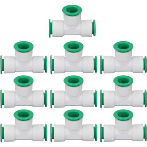 10 Pièces Raccord en T 3 Voies, Connexion Rapide à Pousser pour Tuyau d'Arrosage 20mm ID, Adaptateur Irrigation (1/5)